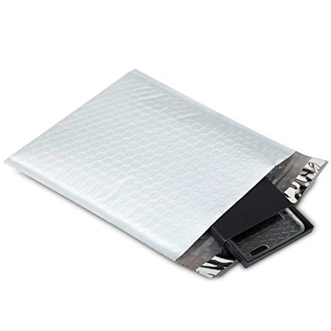 100 Pack Poly Bubble Mailers 10.5 X 16 Inches Waterproof Padded Envelopes White For Shipping, with items inside