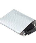 Poly Bubble Mailers 8.5 By 12 Inches Self Seal Water Resistant Cushioned Padded Envelopes showing open flap with contents