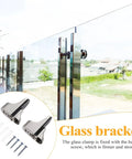 Adjustable Floating Glass Shelf Brackets In Zinc Alloy 4 Pack Wall Mount Clamp Supports for patio glass railing with screws