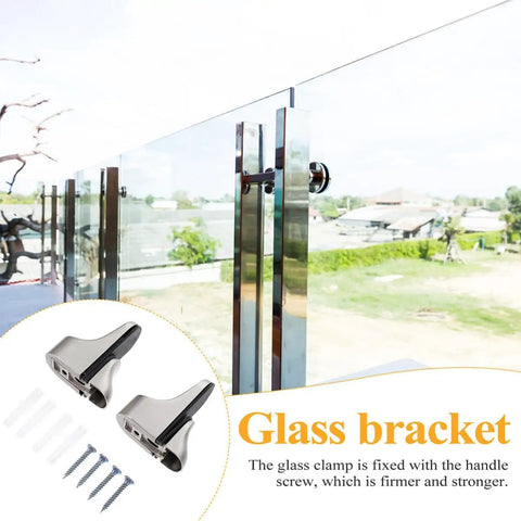 Adjustable Floating Glass Shelf Brackets In Zinc Alloy 4 Pack Wall Mount Clamp Supports for patio glass railing with screws