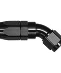 10AN 45 Degree One Piece Full Flow Hose End Fitting Swivel For CPE Braided Hose With 7/8 14 UNF Thread 6061 T6 Aluminum AN10 High Flow Performance Durable Aluminum Swivel Minus Forty To Two Hundred Fifty Fahrenheit 1500 PSI black 45-degree hose end