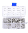 Must Have Industrial Fasteners Kit With 200 Pcs Stainless Steel Headless Grub Screws, Flat Point Set Screws M8 And M5 In Metric Thread, Hex Socket, Locating Pulleys And Locks In Place, Heavy Duty Machinery Fasteners, assorted screws in storage case