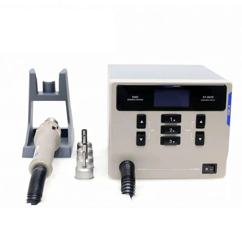 1000W Digital Display Hot Air Rework Station with beefy anti-static control and quick access keys for fast adjustments