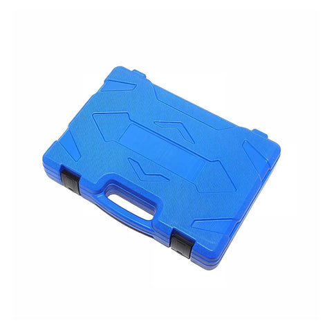 Blue hard plastic case for Professional Diesel Engine Manual Pump Tool Kit For Family Vehicles Complete Exhaust Filter And Fuel System Repair Set Tough Durable Kit Handles Minor Malfunctions With Ease Sturdy Drop Resistant Storage Design Keeps All Pieces Safe.