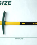 15 Inch Pick Mattock Hoe With Fiberglass Handle Heavy Duty Forged Weeding Tool For Digging Prospecting Camping Gardening