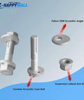 Dope Camber Adjustment Bolt Kit 2Pcs Rear And Front Lateral Arm Suspension Alignment Hardware for Subaru, includes camber bolt and nut.