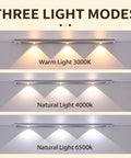 Motion Sensor Under Cabinet LED Lights USB Rechargeable With 3 Light Modes And Stepless Dimming 6500K Daylight modes
