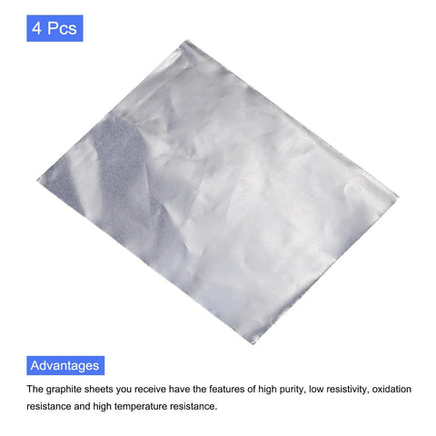 Front view of PATIKIL flexible graphite gasket sheet, 250x200x0.1 mm, pack of 4