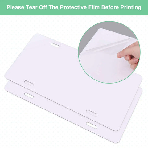 10 Pack Sublimation License Plate Blanks White Aluminum Front Plates For DIY Custom Design Heat Transfer Compatible