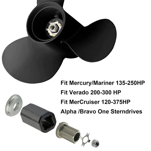 Prop Hub Kit for Mercruiser Alpha One and Bravo One Drives Replacement 835257Q1 835257K1 with components and propeller