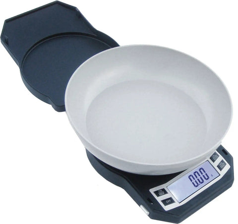 Precision Digital Kitchen Scale For Accurate Food Weighing, 500 Grams Capacity, 0.01 Gram Readout, Backlit LCD Display with bowl