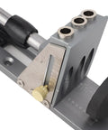 Heavy Duty Adjustable Aluminum Pocket Hole Jig Kit Featuring Precision Angle Guide and Step Drill Wrench detailed view of angle guide