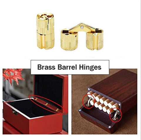 Hidden 12mm Brass Barrel Cabinet Hinges 4 Pack Concealed 180 Degree Opening Rugged And Rust Resistant Furniture Hardware