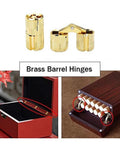 Brass Hidden Cabinet Hinges 4 Pcs 14mm Barrel Concealed Hinges with 180 Degree Opening for cabinets and jewelry boxes