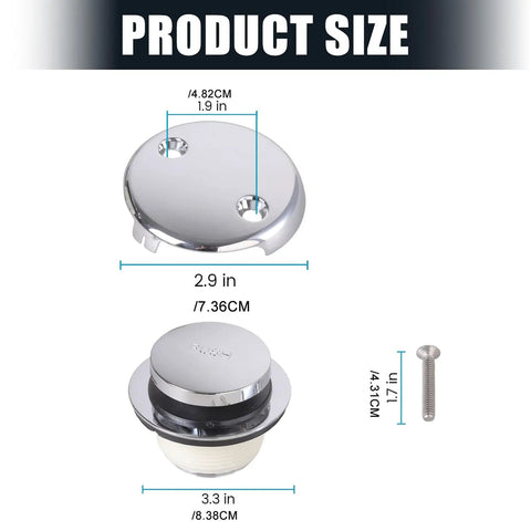 Stainless Steel Bath Tub Drain Replacement Set Bath Tub Accessories Drain Stopper for Long Terms Replacement Set with dimensions