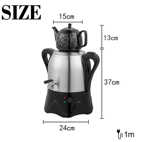 Boss 220V Electric Turkish Tea Maker With 3L Stainless Steel Boiler And 1L Ceramic Teapot Dual Teapot Samovar With Keep Warm Function