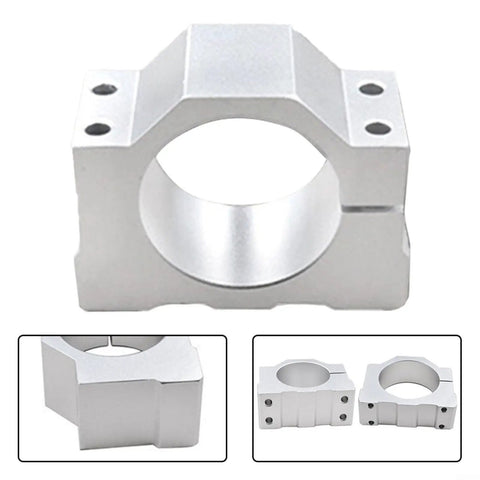 Heavy Duty Alloy Spindle Motor Bracket Clamp Sandblasted Fixing Base For CNC Router, 40-80mm motor compatibility, aluminum.