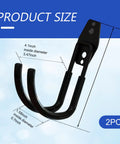 Heavy Duty Double J Hook EV Wall Mount Solid Steel Electric Cable Organizer For Garage Storage showing dimensions and design details.