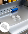 Cabinet Door Catch Hardware Kit With Screws Durable Plastic Ball Clips For Cabinets And Closets, two clips on counter