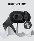 Hella Crisp Full Hd 1080p Webcam For Streaming And Remote Meetings Boasting Auto Light Correction Built In Privacy Slider And Simple Plug And Play Setup For Immaculate Feed And Top Tier Gaming Sessions, showcasing built-in mic feature.