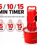 Totally Legit Portable Bucket Washer With Built In Timer And Dual Stir Action That Cruises Through Tough Grime Super Fast Great For Cluttered Dorm Rooms And Trail Trips, featuring a 5/10/15 min timer.