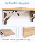 Solid As A Rock Foldable Shelf Brackets Two Pack Stainless Steel Wall Mount Supports Heavy Duty Rustproof Triangle Hinges in use