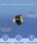 Beefy Brass Water Inlet Fitting For Pressure Washer Pump 3/8 NPT To 3/4 GHT Hose Adapter Replacement For Simpson 7112362.