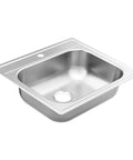 2000 Series 25 Inch 20 Gauge Drop In Stainless Steel Kitchen Sink With Quick Mount Single Bowl 1 Hole Noise Reducing Sound Shield Durable Steel