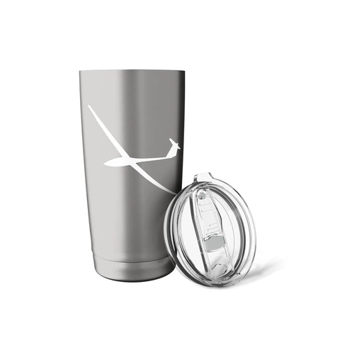Insulated Stainless Steel Tumbler For Glider Pilot And Aviation Fans With Soaring Airplane Sailplane Design Ideal Gift