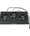 Top view of Three Fan Rack Mount Cooling System for 1U 19 inch server cabinets with adjustable temperature control, 225 CFM exhaust