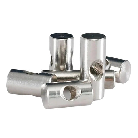 Heavy Duty 304 Stainless Steel Dowel Pin Barrel Bolts With Cross Holes For Hammer Installation Rust Proof Locking Screws close up view