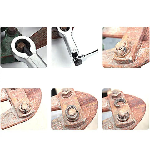 Heavy Duty Metal Nut Splitter Set For Bolt And Nut Removal, Cracker Breaker Tool For Damaged Rusted Stuck Nuts And Bolts in use