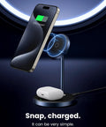 MagFlow 2in1 Magnetic Wireless Charging Stand Fast Charge For iPhone 17 16 15 14 13 12 Series And AirPods MagSafe Compatible Qi Charging