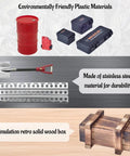 One Tenth Scale RC Crawler Roof Accessories Kit With Luggage Net Oil Drum Wood Box Fuel Tank Recovery Board Toolbox And Shovel For TRX4 TRX6 AXIAL SCX10 Redcat Gen7 And Other One Tenth Scale Crawlers Realistic Tool Set To Boost Authenticity And Car Look, showcasing tools and accessories.