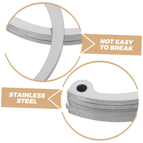 Close-up of stainless steel parts from 5 Piece Stainless Steel C Clip Retaining Ring Kit With Internal And External Circlips Snap Rings.