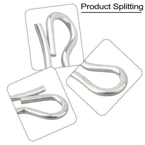Close-up of Lawn Mower Bow Tie Cotter Pins Set Of 8 Metal Fasteners for 71404043, 71404040, 532194208, and 194208, heavy-duty replacement