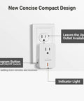 Remote Control Outlet Set With Two Remotes And Five Outlets, compact design, program button, indicator light, upper outlet free.