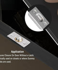 2 Pack Ball Spring Closet Door Catch Replacement For French Doors And Cabinets with strike plate, concealed latch detail