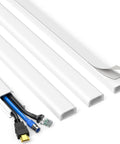 TV Cord Hider For Wall Mounts Paintable Cable Cover For 2 To 3 Wires Easy Install Wire Management For TV Cables Behind Your Flat Screen White UL94 V0 Safe, white 4-piece raceway hiding HDMI and coax cables