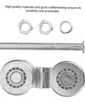 Heavy Duty Sliding Door Wheel Set With Steel Track Roller For Barn Doors And Wardrobes Smooth Glide Replacement Kit in silver steel.