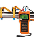 Portable Handheld Ultrasonic Liquid Flow Meter For Copper And PVC Pipes DN50-700mm Clamp-On Digital Water Flowmeter installed on pipe