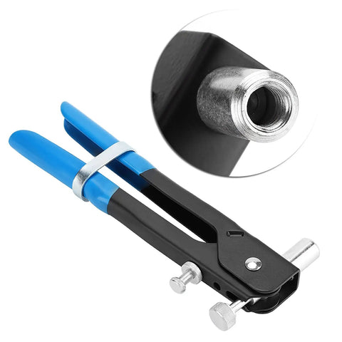 Top Tier Aluminum Alloy Nut Rivet Tool Kit With Ergonomic Grip Including 86 Pc Rivnut Inserts For Car Repair And DIY Furniture Projects, blue handle
