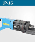 AOXHUGB Cordless Electric Rebar Bender And Shear Set, Portable Hydraulic Steel Cutter with blue handle view.