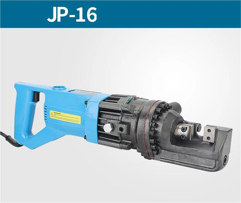 AOXHUGB Cordless Electric Rebar Bender And Shear Set, Portable Hydraulic Steel Cutter with blue handle view.