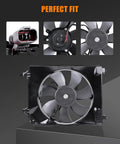 Top Shelf AC Condenser Fan Assembly For 2006 2011 Honda Civic 1.8L 2.0L Engines features detailed fan motor and quick swap mounts.