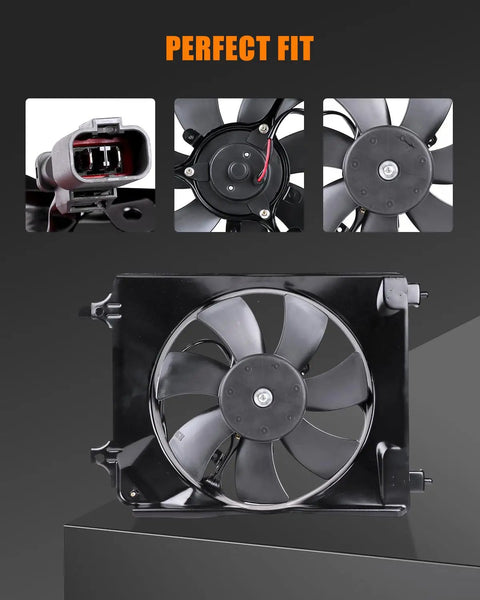 Top Shelf AC Condenser Fan Assembly For 2006 2011 Honda Civic 1.8L 2.0L Engines features detailed fan motor and quick swap mounts.