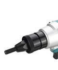 Close-up of the Heavy Duty Brushless Electric Rivet Gun With Kickass Motor Power and Dead Simple Operation for Aluminum Steel Rivets M3 to M10.