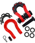 Two Piece D Ring Shackle Set Heavy Duty Universal Truck Off Road Accessories For Trailers And Vehicles Premium Towing Hardware In Red