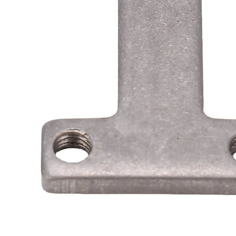 Built Tough 304 Stainless Steel I Shaped Screw Plate With M4 Mounting Holes for robotic clamping setup, close-up view.