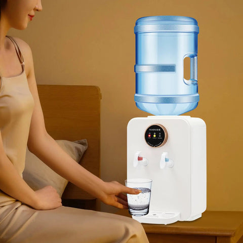 Countertop Hot And Cold Water Dispenser with 4.99 Gallon Tank Top Loading Electric Cooler and Heater Auto Temp in home setting